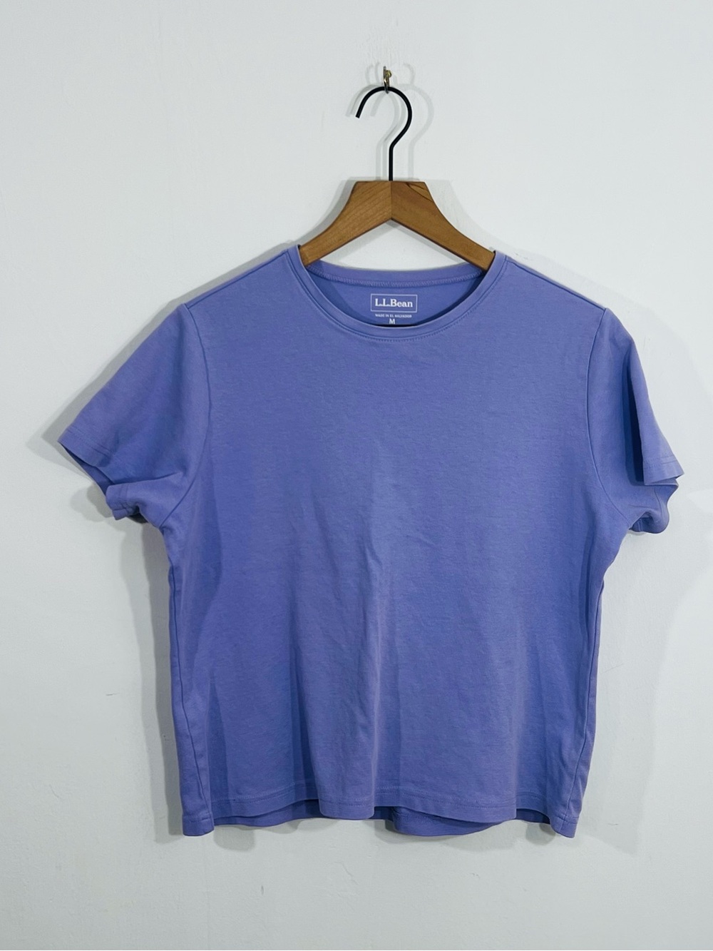 L.L. Bean Pullover Crewneck Short Sleeve Purple Tee Cotton Everyday Wear Medium